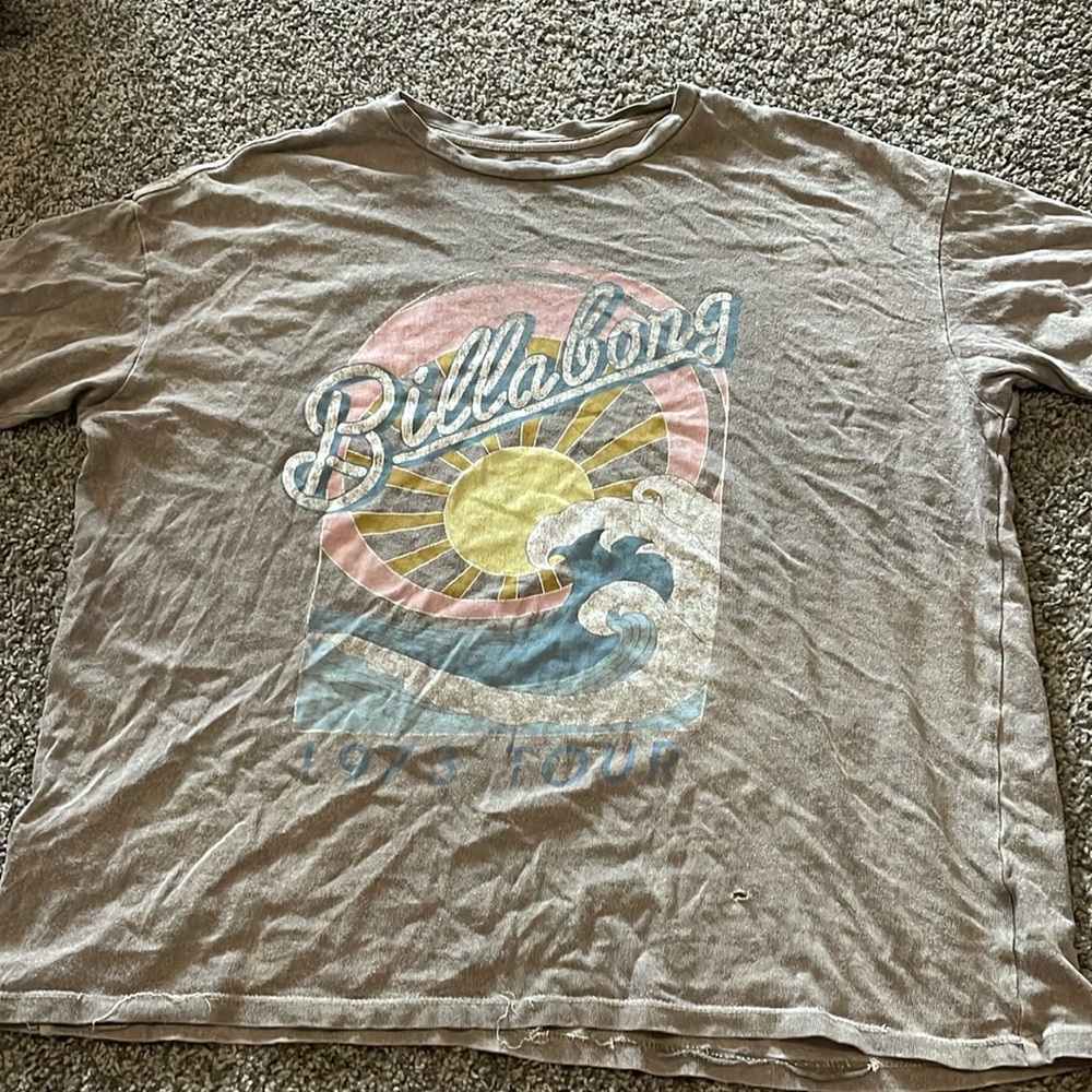 Billabong green oversized graphic tee